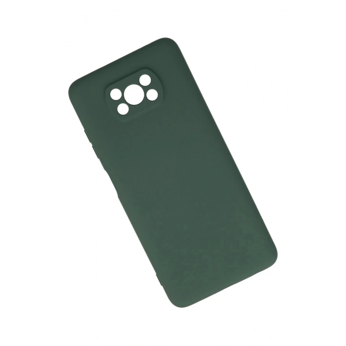 Newface Xiaomi Pocophone X3 Kılıf Nano içi Kadife Silikon - Koyu Yeşil