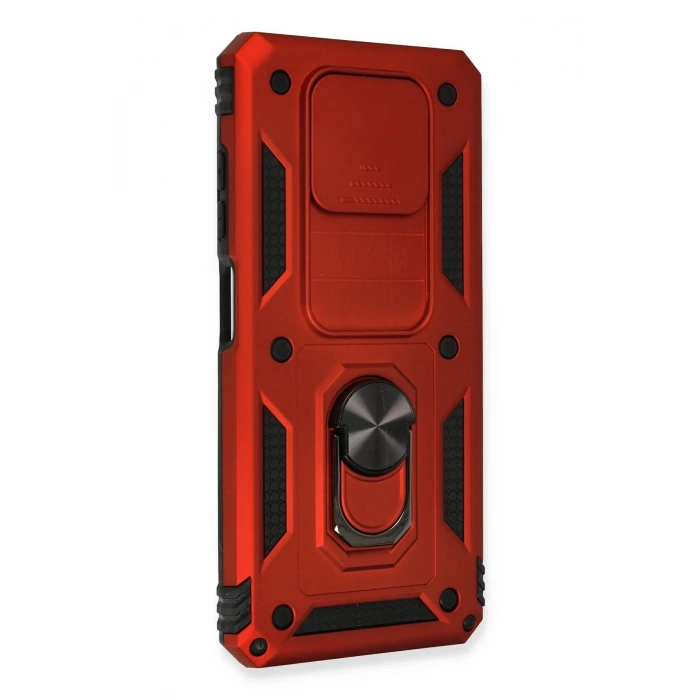 Newface Xiaomi Pocophone X3 Kılıf Pars Lens Yüzüklü Silikon - Kırmızı