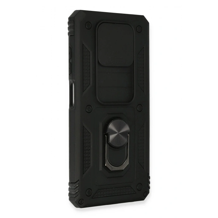 Newface Xiaomi Pocophone X3 Kılıf Pars Lens Yüzüklü Silikon - Siyah