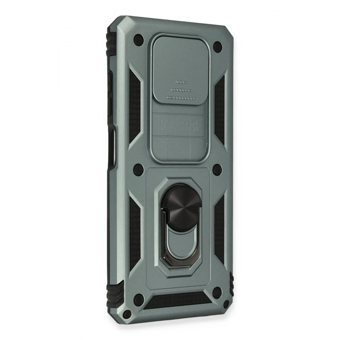 Newface Xiaomi Pocophone X3 Kılıf Pars Lens Yüzüklü Silikon - Yeşil