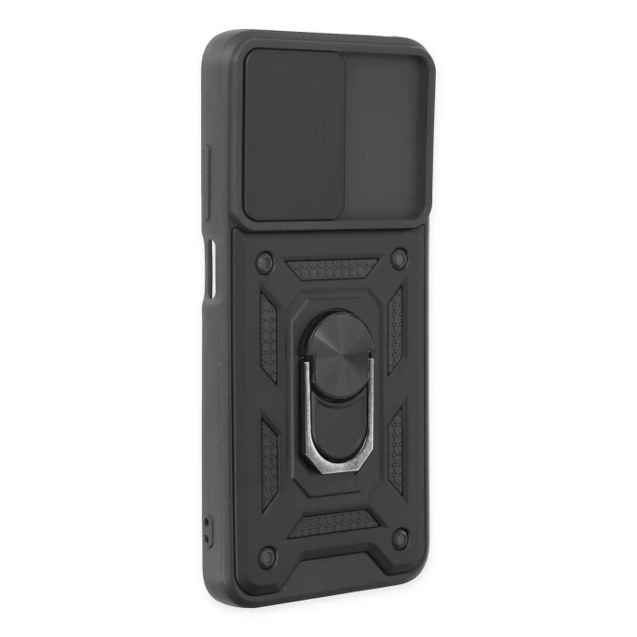 Newface Xiaomi Redmi 10 2022 Kılıf Pars Lens Yüzüklü Silikon - Siyah