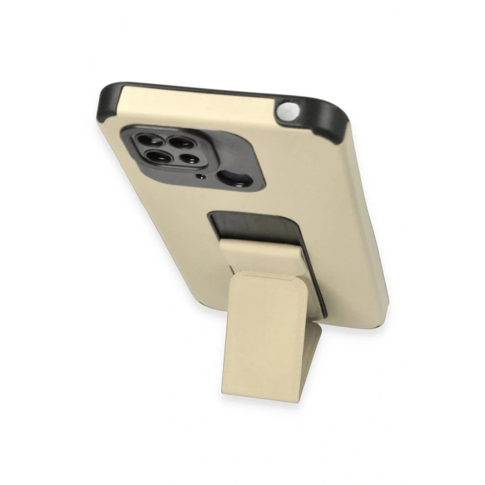 Newface Xiaomi Redmi 10C Kılıf Mega Standlı Silikon - Gold