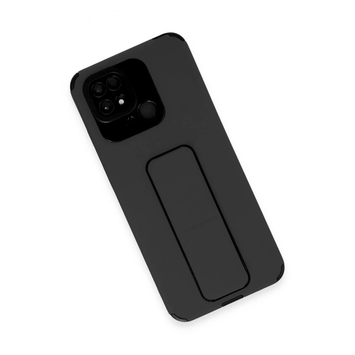 Newface Xiaomi Redmi 10C Kılıf Mega Standlı Silikon - Siyah