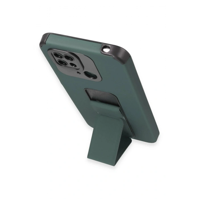 Newface Xiaomi Redmi 10C Kılıf Mega Standlı Silikon - Yeşil