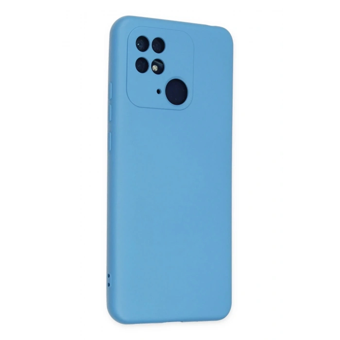 Newface Xiaomi Redmi 10C Kılıf Nano içi Kadife Silikon - Mavi