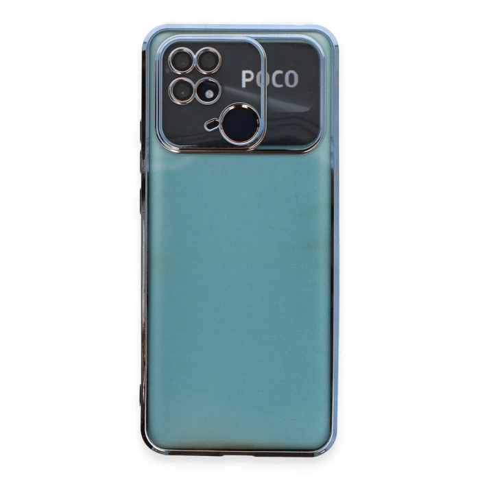 Newface Xiaomi Redmi 10C Kılıf Razer Lensli Silikon - Açık Mavi