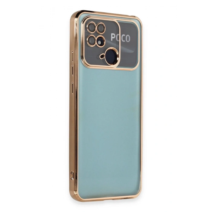 Newface Xiaomi Redmi 10C Kılıf Razer Lensli Silikon - Gold