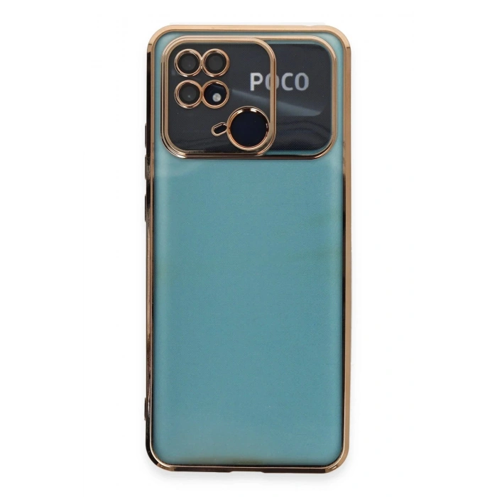 Newface Xiaomi Redmi 10C Kılıf Razer Lensli Silikon - Gold