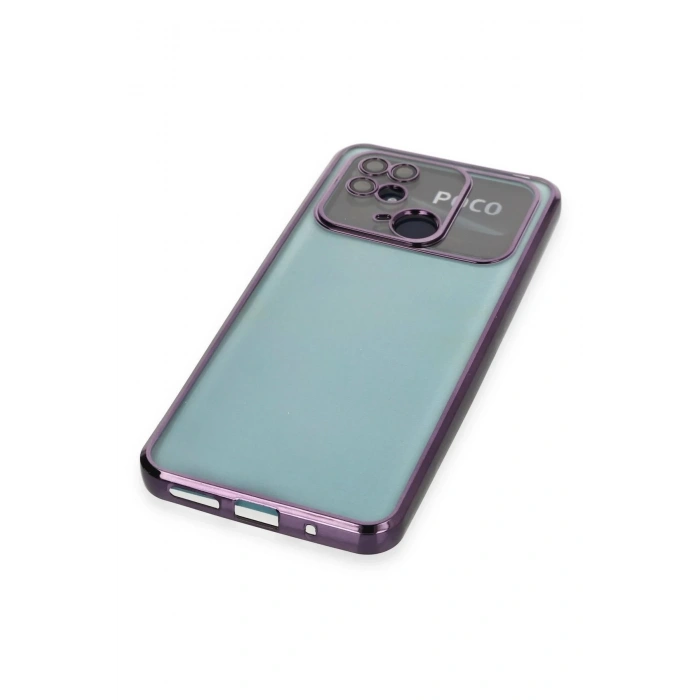 Newface Xiaomi Redmi 10C Kılıf Razer Lensli Silikon - Mor