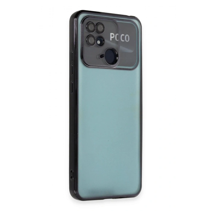 Newface Xiaomi Redmi 10C Kılıf Razer Lensli Silikon - Siyah