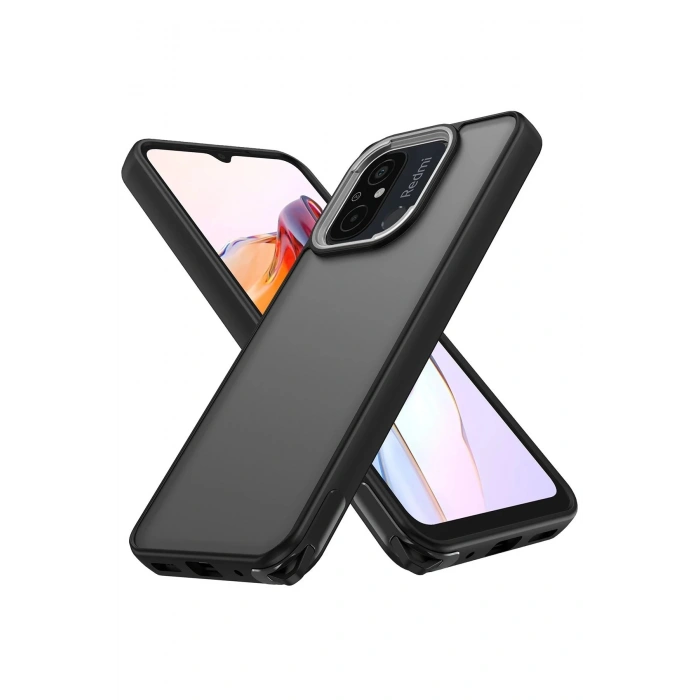 Newface Xiaomi Redmi 12C Kılıf Elegant Kapak - Siyah