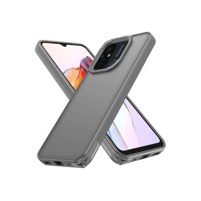 Newface Xiaomi Redmi 12C Kılıf Elegant Kapak - Titan Gri