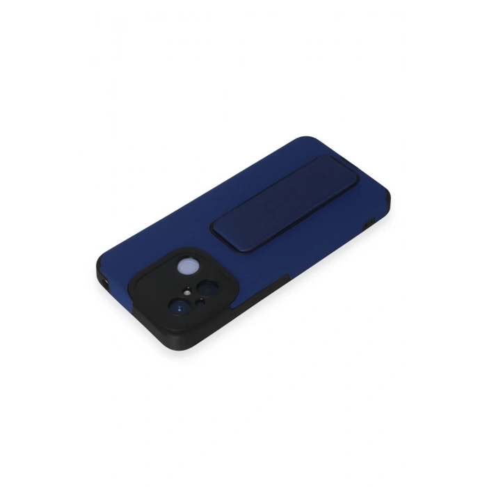 Newface Xiaomi Redmi 12C Kılıf Mega Standlı Silikon - Mavi