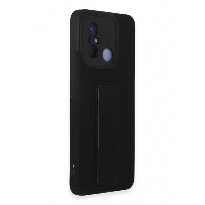 Newface Xiaomi Redmi 12C Kılıf Mega Standlı Silikon - Siyah