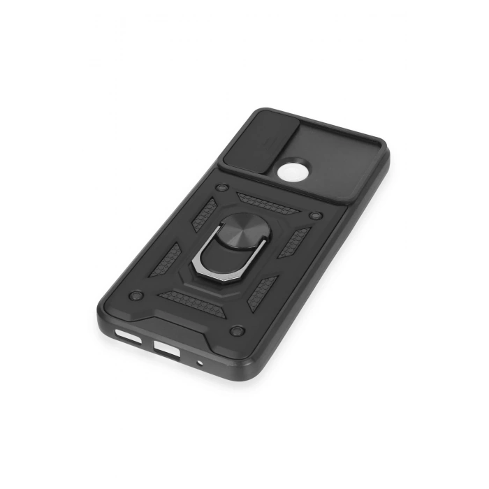 Newface Xiaomi Redmi 12C Kılıf Pars Lens Yüzüklü Silikon - Siyah