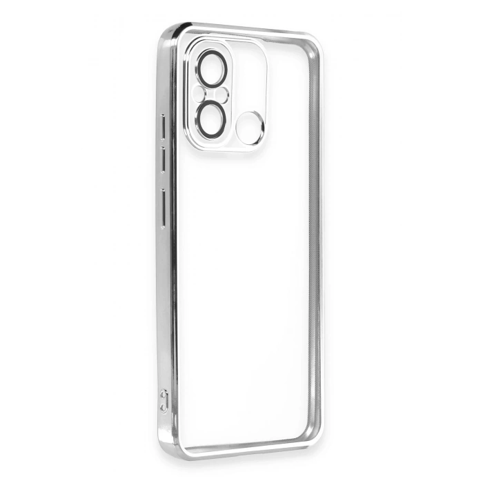 Newface Xiaomi Redmi 12C Kılıf Razer Lensli Silikon - Gümüş