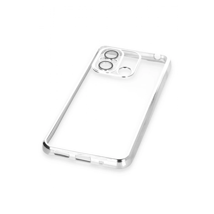 Newface Xiaomi Redmi 12C Kılıf Razer Lensli Silikon - Gümüş