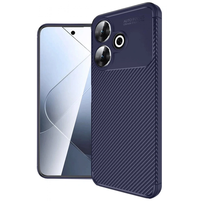 Newface Xiaomi Redmi 13 4G Kılıf Auto Focus Karbon Kapak - Lacivert