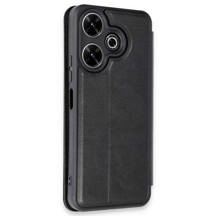 Newface Xiaomi Redmi 13 4G Kılıf Flip Cover - Siyah