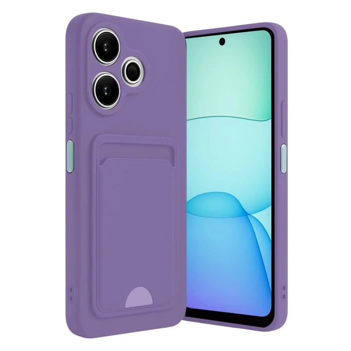 Newface Xiaomi Redmi 13 4G Kılıf Kelvin Kartvizitli Silikon - Lila