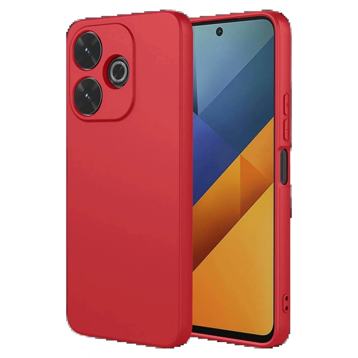 Newface Xiaomi Redmi 13 4G Kılıf Nano içi Kadife Silikon - Kırmızı