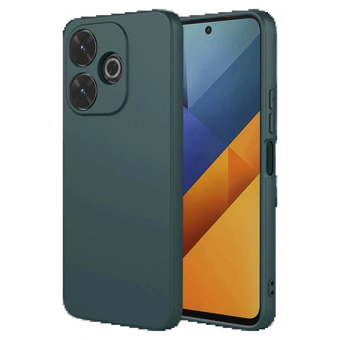 Newface Xiaomi Redmi 13 4G Kılıf Nano içi Kadife Silikon - Koyu Yeşil