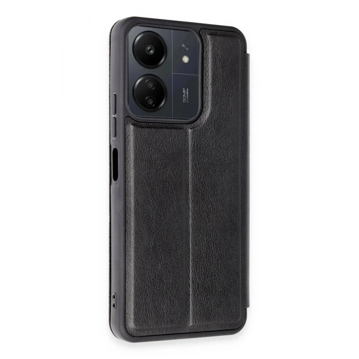 Newface Xiaomi Redmi 13C Kılıf Flip Cover - Siyah