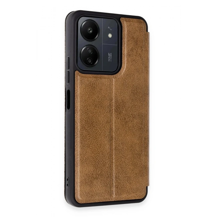 Newface Xiaomi Redmi 13C Kılıf Flip Cover - Taba