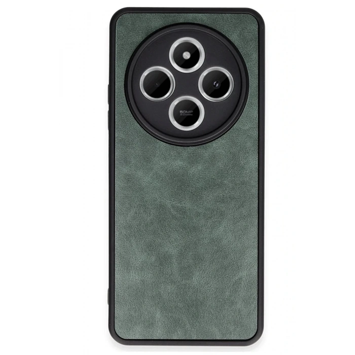 Newface Xiaomi Redmi 14C Kılıf Aras Deri Kapak - Koyu Yeşil