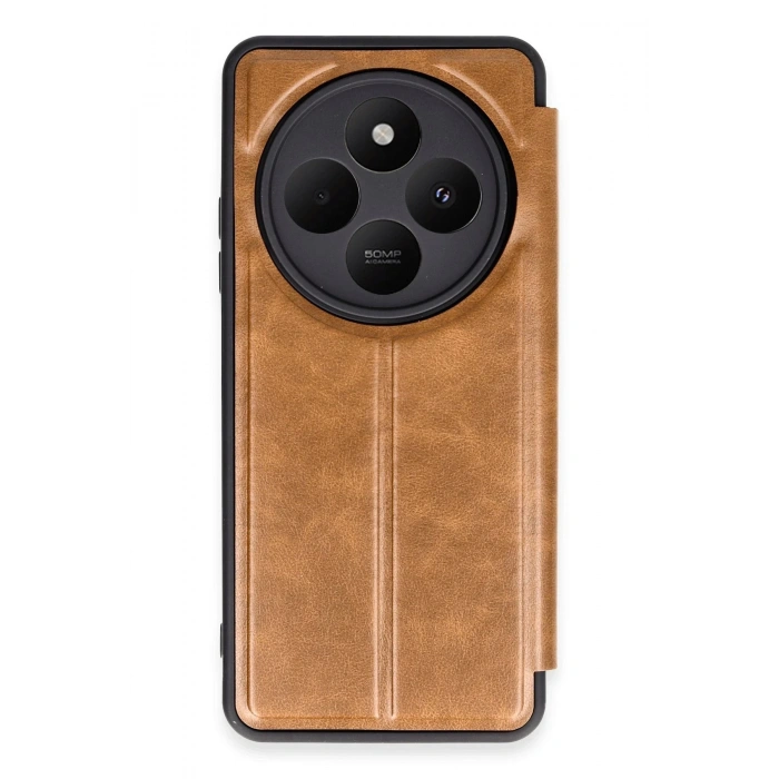 Newface Xiaomi Redmi 14C Kılıf Flip Cover - Taba