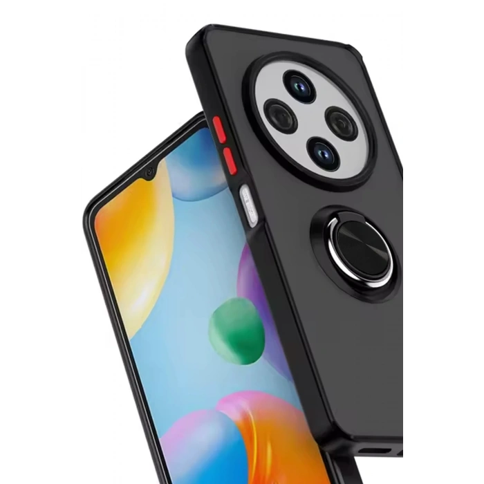 Newface Xiaomi Redmi 14C Kılıf Montreal Yüzüklü Silikon Kapak - Siyah