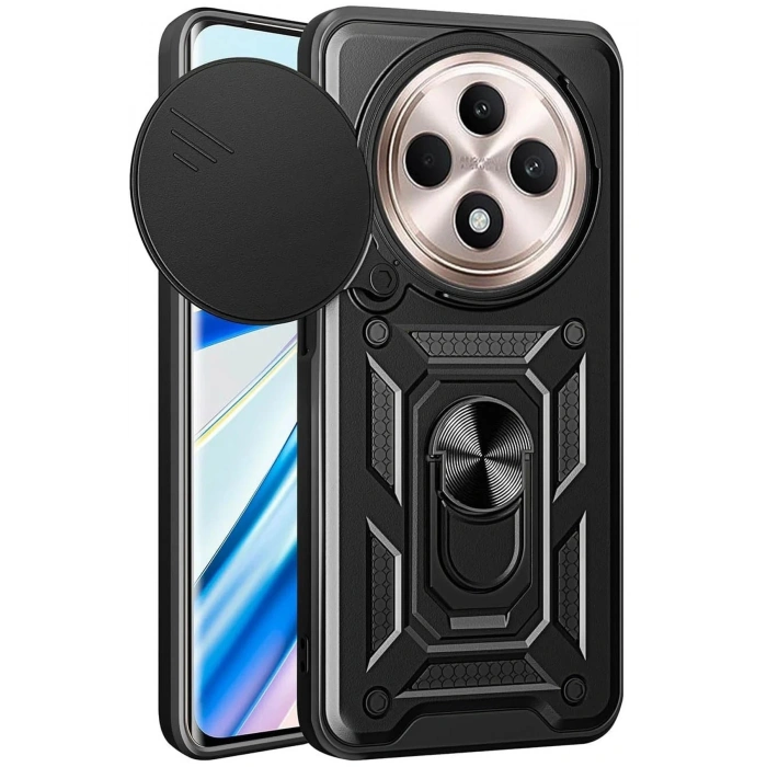 Newface Xiaomi Redmi 14C Kılıf Pars Lens Yüzüklü Silikon - Siyah