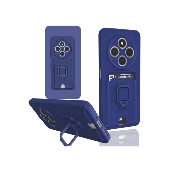 Newface Xiaomi Redmi 14C Kılıf Zuma Kartvizitli Yüzüklü Silikon - Lacivert