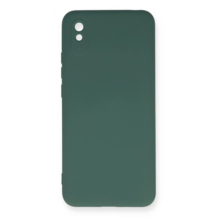 Newface Xiaomi Redmi 9A Kılıf Nano içi Kadife Silikon - Koyu Yeşil