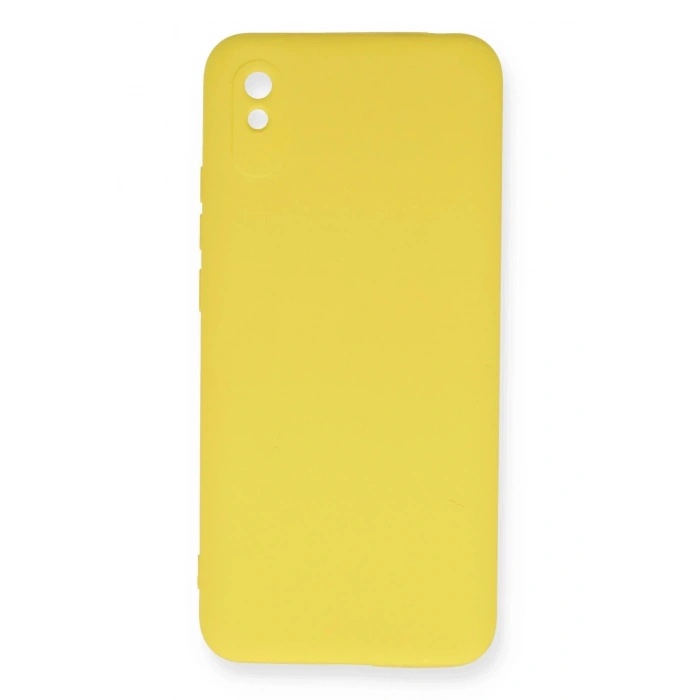 Newface Xiaomi Redmi 9A Kılıf Nano içi Kadife Silikon - Sarı