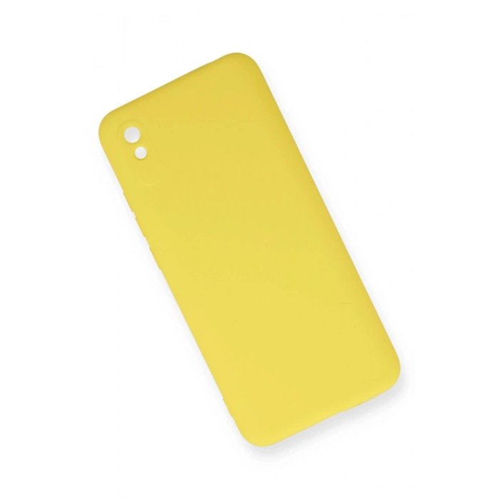 Newface Xiaomi Redmi 9A Kılıf Nano içi Kadife Silikon - Sarı