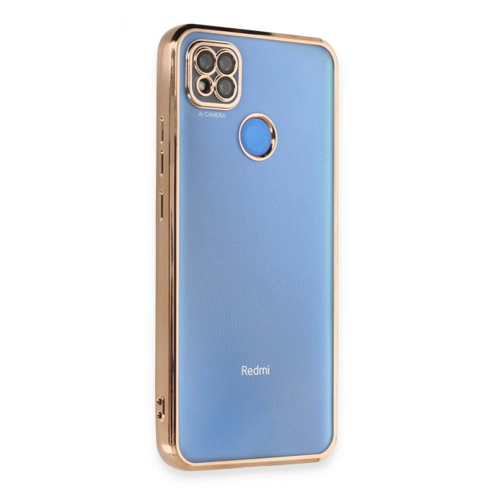 Newface Xiaomi Redmi 9C Kılıf Razer Lensli Silikon - Gold