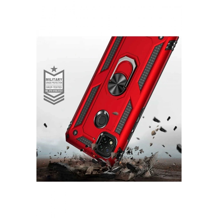 Newface Xiaomi Redmi 9C Kılıf Sofya Yüzüklü Silikon Kapak - Gold