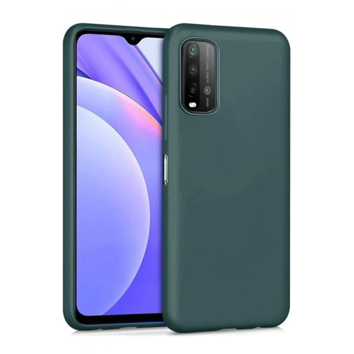 Newface Xiaomi Redmi 9T Kılıf Nano içi Kadife Silikon - Koyu Yeşil