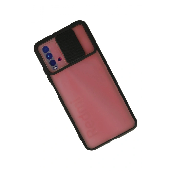 Newface Xiaomi Redmi 9T Kılıf Palm Buzlu Kamera Sürgülü Silikon - Siyah