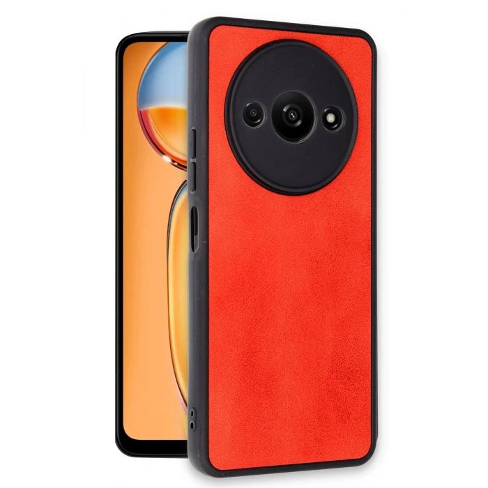 Newface Xiaomi Redmi A3 4G Kılıf Aras Deri Kapak - Kırmızı