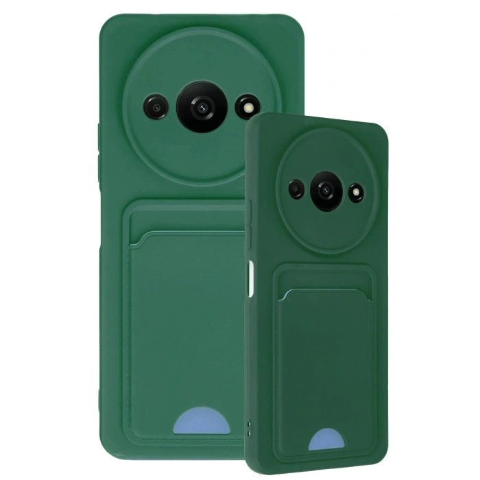 Newface Xiaomi Redmi A3 4G Kılıf Kelvin Kartvizitli Silikon - Koyu Yeşil