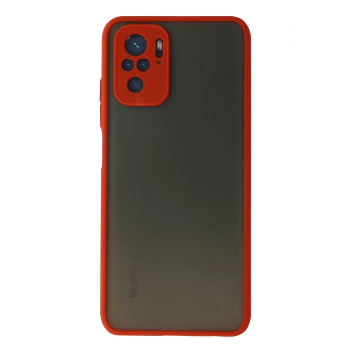 Newface Xiaomi Redmi Note 10 Kılıf Montreal Silikon Kapak - Kırmızı