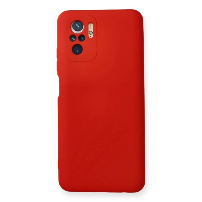 Newface Xiaomi Redmi Note 10 Kılıf Nano içi Kadife Silikon - Kırmızı