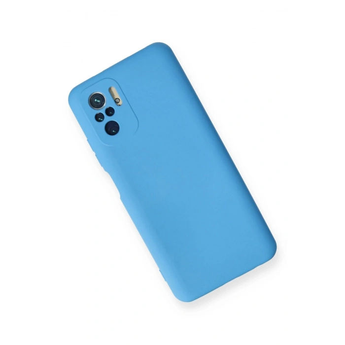 Newface Xiaomi Redmi Note 10 Kılıf Nano içi Kadife Silikon - Mavi