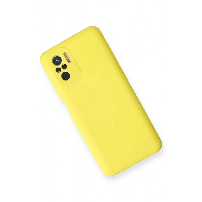 Newface Xiaomi Redmi Note 10 Kılıf Nano içi Kadife Silikon - Sarı
