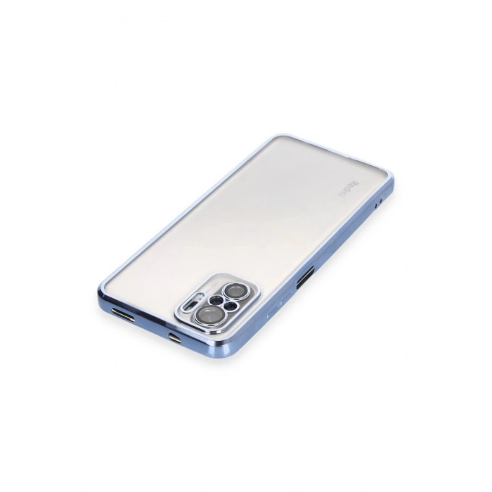 Newface Xiaomi Redmi Note 10 Kılıf Razer Lensli Silikon - Açık Mavi