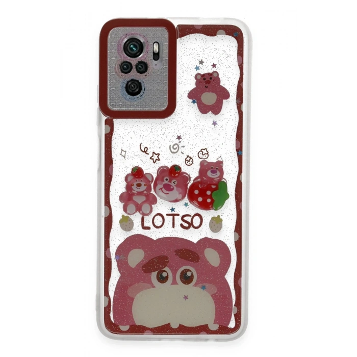 Newface Xiaomi Redmi Note 10 Kılıf Sweet Desenli Silikon Kapak - Pembe