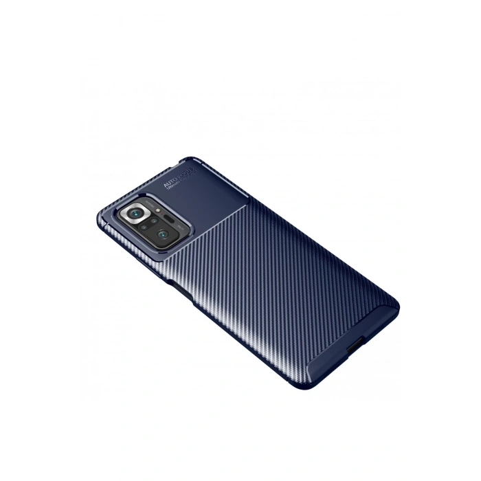Newface Xiaomi Redmi Note 10 Pro Kılıf Auto Focus Karbon Kapak - Lacivert