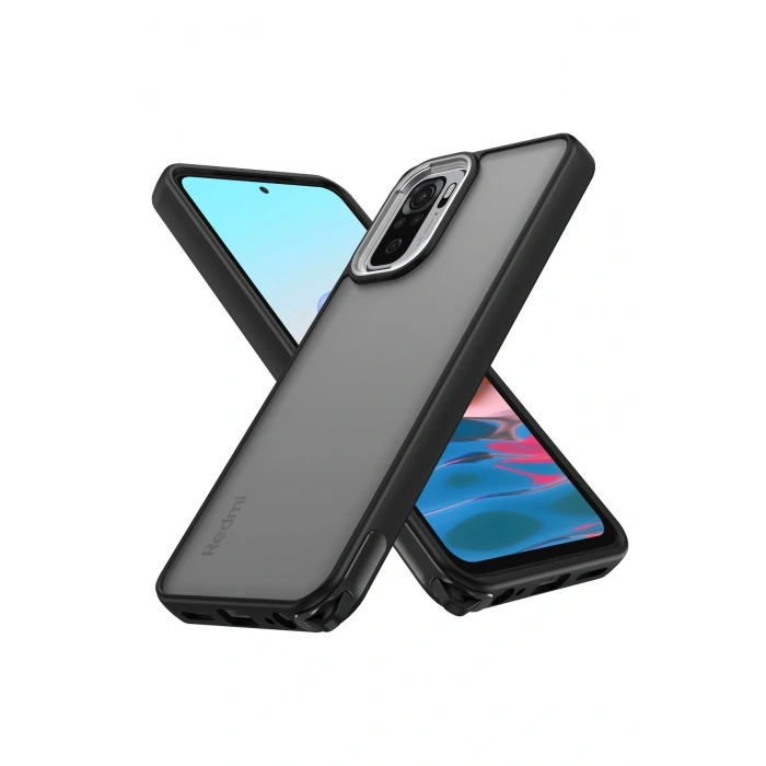 Newface Xiaomi Redmi Note 10 Pro Kılıf Elegant Kapak - Siyah